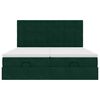 vidaXL Cadre de lit ottoman avec matelas vert fonc&eacute; 200x200 cm velours