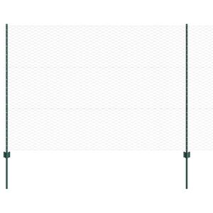 vidaXL Cl&ocirc;ture hexagonale avec poteau 25 x 1,5 m Vert Maille