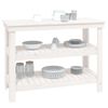 vidaXL Banc de travail Blanc 110,5x50x80 cm Bois de pin massif