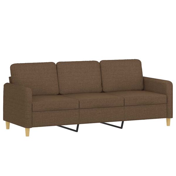 vidaXL Canap&eacute; &agrave; 3 places avec repose-pieds Marron 180 cm Tissu