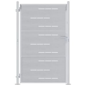 vidaXL Porte de Jardin Argent&eacute; 85 x 144 cm Acier inoxydable