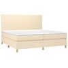 vidaXL Sommier &agrave; lattes de lit avec matelas Cr&egrave;me 200x200 cm Tissu