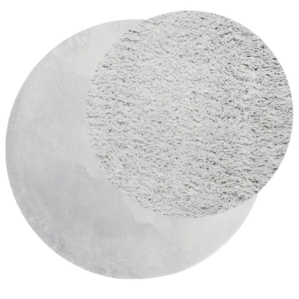 vidaXL Tapis HUARTE &agrave; poils courts doux et lavable gris &Oslash; 100 cm
