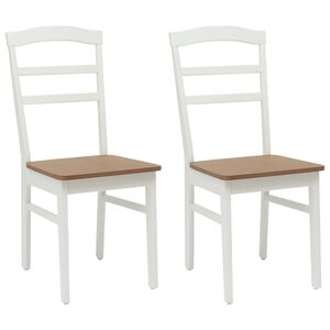 vidaXL Chaise de salle &agrave; manger 2 pc Bois de Caoutchouc Massif