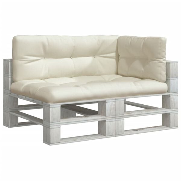 vidaXL Coussins de palette lot de 3 cr&egrave;me tissu