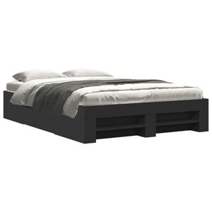 vidaXL Cadre de lit sans matelas noir 120x190 cm bois d'ing&eacute;nierie