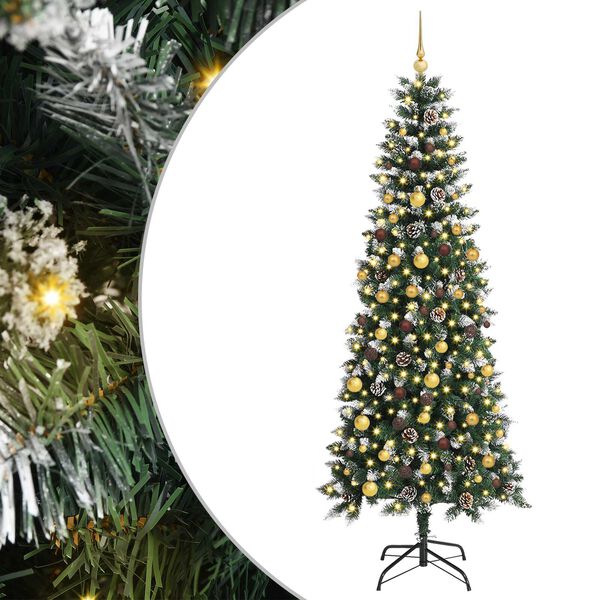 vidaXL Sapin de No&euml;l artificiel Vert 210 cm PVC, plastique et acier