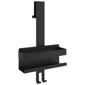 vidaXL Support de douche suspendu noir mat acier inoxydable 304 bross&eacute;