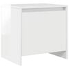 vidaXL Table de chevet blanc brillant 45x34x44,5 cm bois d&rsquo;ing&eacute;nierie