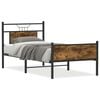vidaXL Cadre de lit sans matelas ch&ecirc;ne fum&eacute; 80x200cm bois d'ing&eacute;nierie