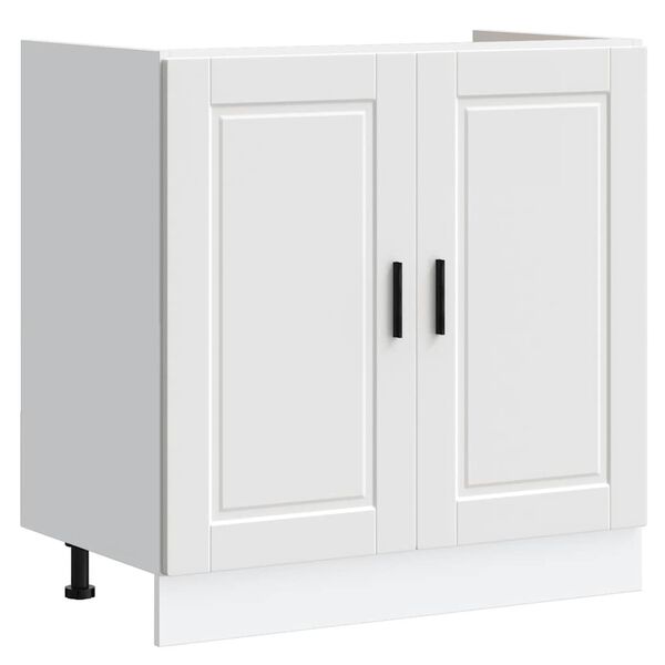 vidaXL Meuble bas pour évier Porto blanc 80x46x81,5 cm bois ingénierie