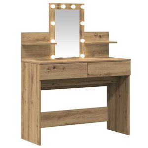 vidaXL Table de Toilette avec tiroir Ch&ecirc;ne artisanal 100 x 40 x 130 cm