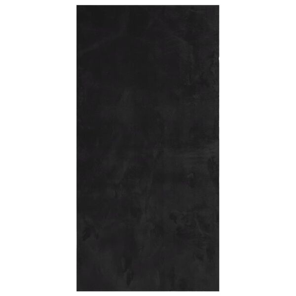 vidaXL Tapis HUARTE &agrave; poils courts doux et lavable noir 100x200 cm