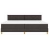 vidaXL Lit &agrave; ressort LED avec matelas Marron fonc&eacute; 200 x 200 cm tissu