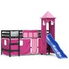 vidaXL Lit mezzanine enfants avec tour sans matelas rose 90x200 cm