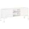 vidaXL Meuble TV Blanc 115x30x46 cm Bois massif de manguier