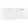 vidaXL Armoire murale Blanc brillant 80x35x36,5 cm Bois d'ing&eacute;nierie