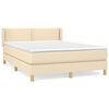 vidaXL Sommier &agrave; lattes de lit avec matelas Cr&egrave;me 140x190 cm Tissu