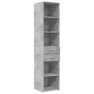 vidaXL Buffet haut gris b&eacute;ton 40x42,5x185 cm bois d'ing&eacute;nierie