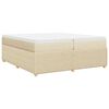 vidaXL Sommier &agrave; lattes de lit avec matelas Cr&egrave;me 200x200 cm Tissu