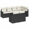 vidaXL Ensemble de canap&eacute; de jardin 7 pcs Noir Poly rotin