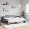 vidaXL Lit de jour avec gigogne sans matelas gris clair 90x200 cm