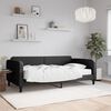 vidaXL Lit de jour avec matelas noir 100x200 cm tissu