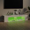 vidaXL Meuble TV avec lumières LED blanc brillant 135x39x30 cm