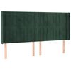 vidaXL T&ecirc;te de lit &agrave; LED Vert fonc&eacute; 203x16x118/128 cm Velours
