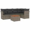 vidaXL Salon de jardin 6 pcs avec coussins gris r&eacute;sine tress&eacute;e