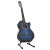 vidaXL Jeu de guitare 12pcs occidental avec &eacute;galiseur et 6 cordes Bleu