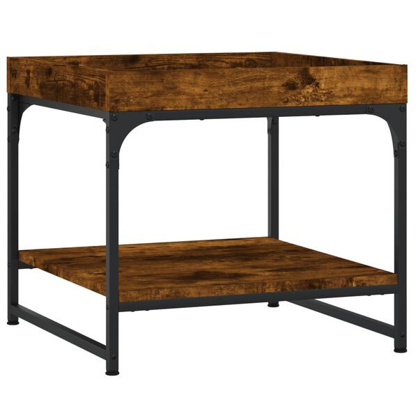 vidaXL Table basse chêne fumé 49,5x49,5x45 cm bois d'ingénierie