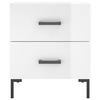 vidaXL Tables de chevet 2 pcs blanc brillant 40x35x47,5 cm