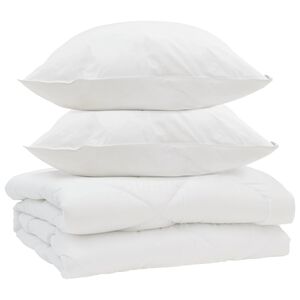 vidaXL Couette avec oreiller 3 pcs Blanc Microfibre