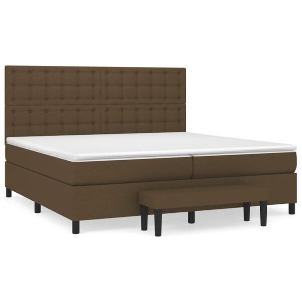 vidaXL Sommier &agrave; lattes de lit avec matelas Marron fonc&eacute; 200x200 cm