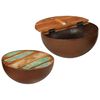 vidaXL Tables basses en forme de bol 2 pcs bois de r&eacute;cup&eacute;ration massif