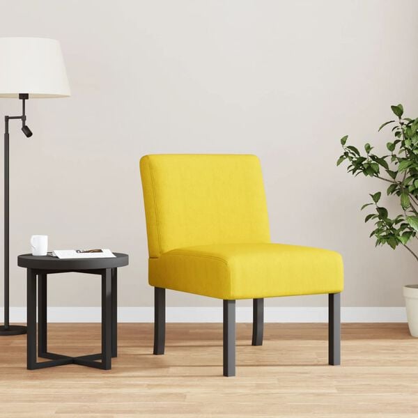 vidaXL Fauteuil sans accoudoirs jaune clair tissu