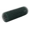 vidaXL Grillage acier avec rev&ecirc;tement en PVC 25x0,5 m vert