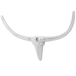 vidaXL D&eacute;coration murale t&ecirc;te de taureau Aluminium Argent&eacute; 96 cm