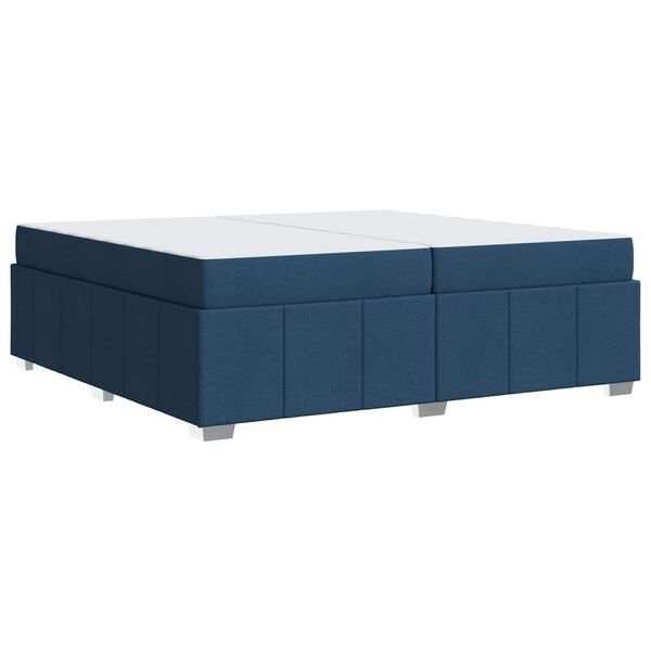 vidaXL Cadre de lit avec matelas Bleu 200 x 200 cm tissu