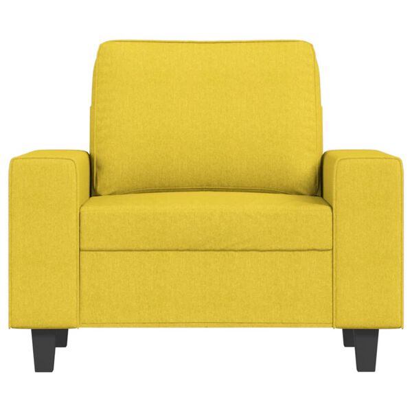 vidaXL Fauteuil avec repose-pied Jaune clair 60 cm Tissu