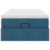 vidaXL Cadre de lit ottoman avec matelas bleu fonc&eacute; 90x190 cm velours