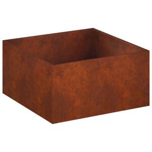 vidaXL Cache-pot de jardin Rouill&eacute; 60 x 60 x 40 cm Acier patin&eacute;