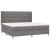 vidaXL Sommier &agrave; lattes de lit avec matelas Gris fonc&eacute; 200x200cm Tissu