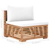 vidaXL Salon de jardin 12 pcs avec coussin cr&egrave;me bois de teck solide