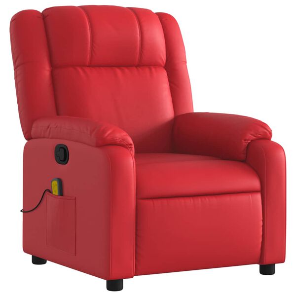 vidaXL Fauteuil de massage inclinable rouge similicuir
