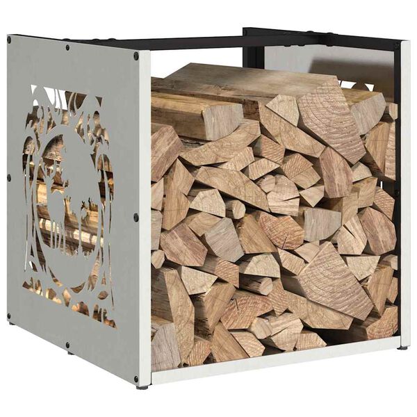 vidaXL Portant de bois de chauffage 40x40x40 cm acier inoxydable