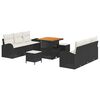 vidaXL Ensemble de canap&eacute; de jardin 9 pc Noir polyrotin