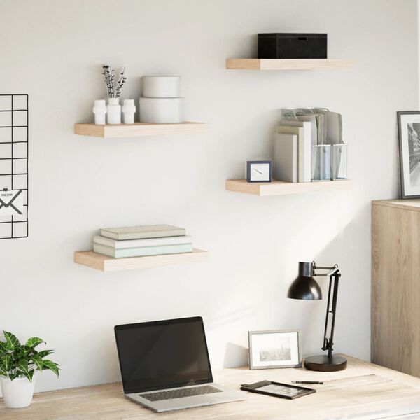 vidaXL &Eacute;tag&egrave;res flottantes 4 pcs 40x23,5x4 cm bois d'ing&eacute;nierie