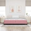 vidaXL Lit &agrave; ressorts avec matelas Rose 200 x 200 cm tissu